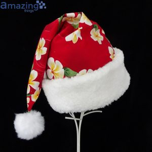Red Tropical Floral Hawaiian Island Style Christmas Santa Hat For Adult And Child Product Photo 7