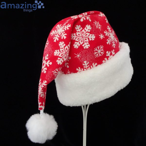 Red White Snowflake Christmas Santa Hat For Adult And Child Product Photo 2