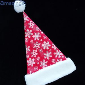 Red White Snowflake Christmas Santa Hat For Adult And Child image Red White Snowflake Christmas Santa Hat For Adult And Child Product Photo 3