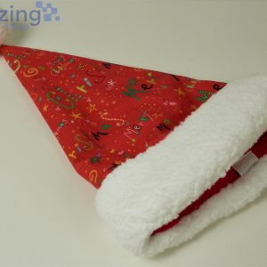 Red With Merry Christmas Words Christmas Santa Hat For Adult And Child Product Photo 2