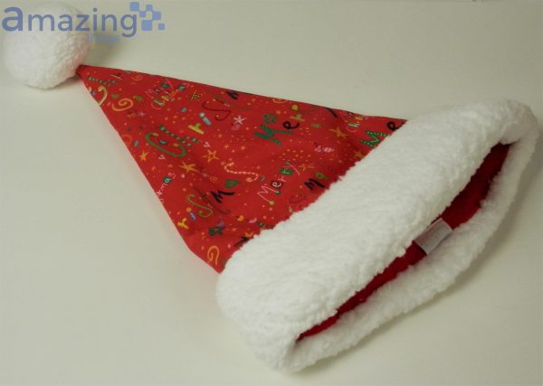 Red With Merry Christmas Words Christmas Santa Hat For Adult And Child Product Photo 2