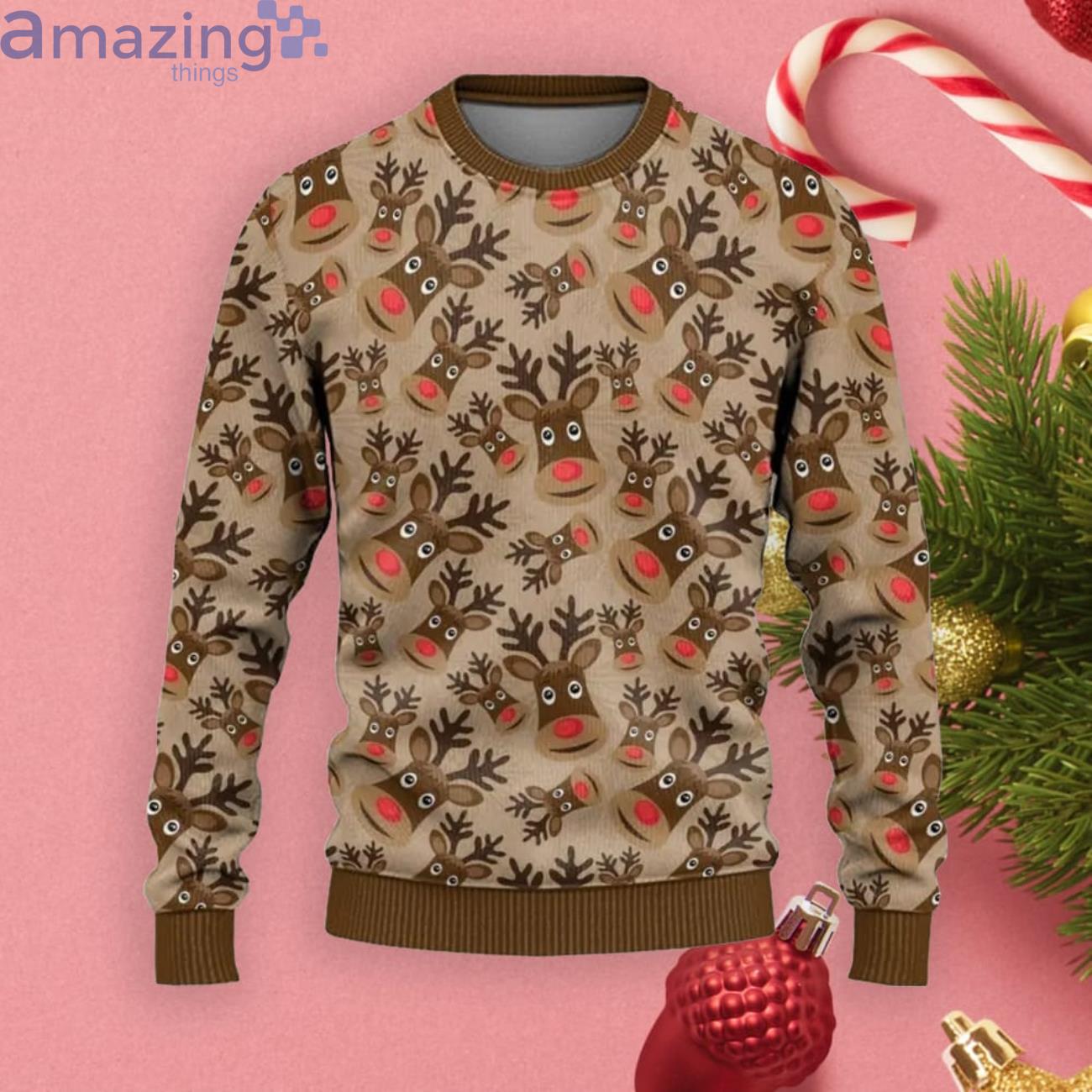 Reindeer Pattern Christmas Gift Ugly Christmas Sweater Product Photo 1 Reindeer Pattern Christmas Gift Ugly Christmas Sweater Product Photo 1
