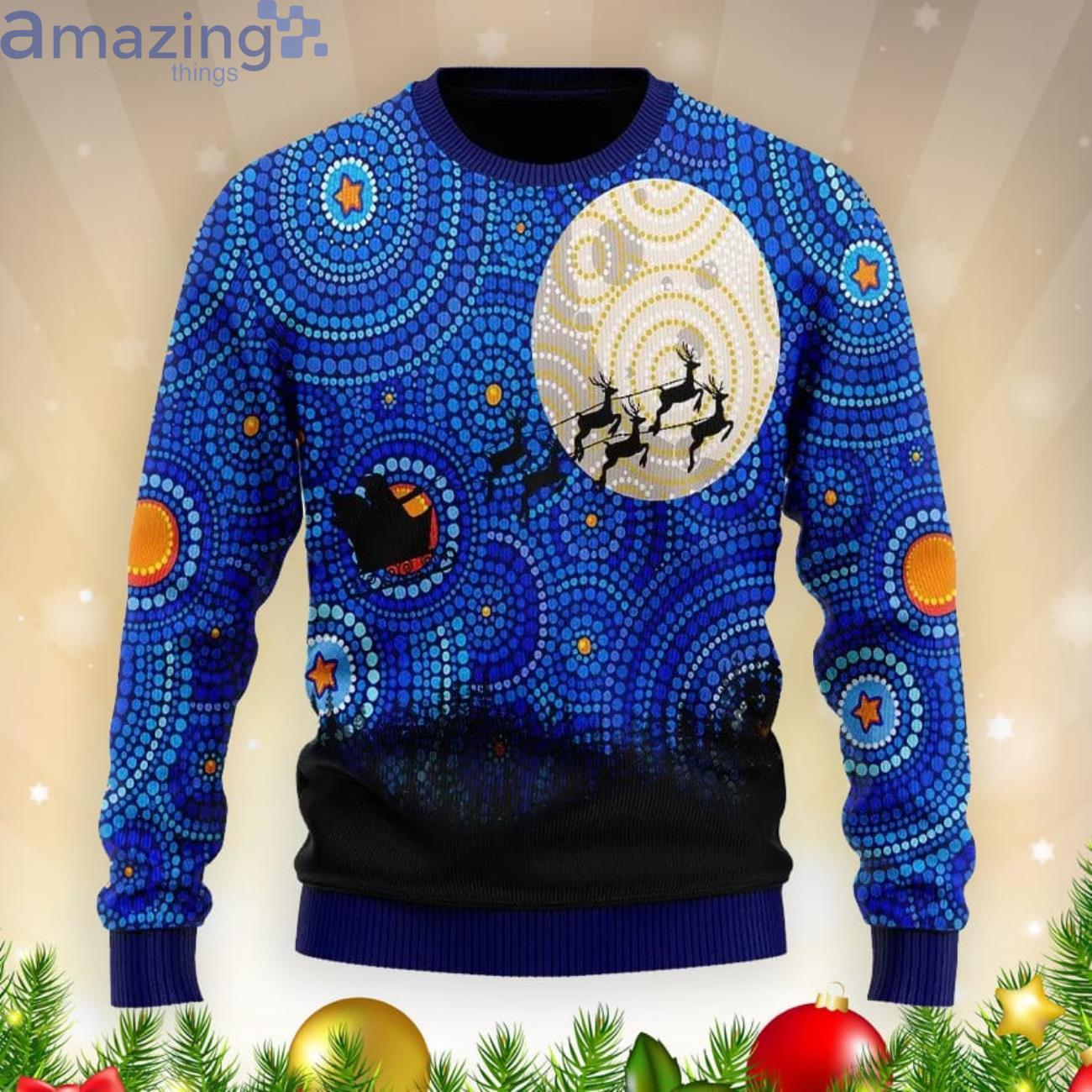 Reindeer Sleigh Christmas Gift Ugly Christmas Sweater Product Photo 1 Reindeer Sleigh Christmas Gift Ugly Christmas Sweater Product Photo 1