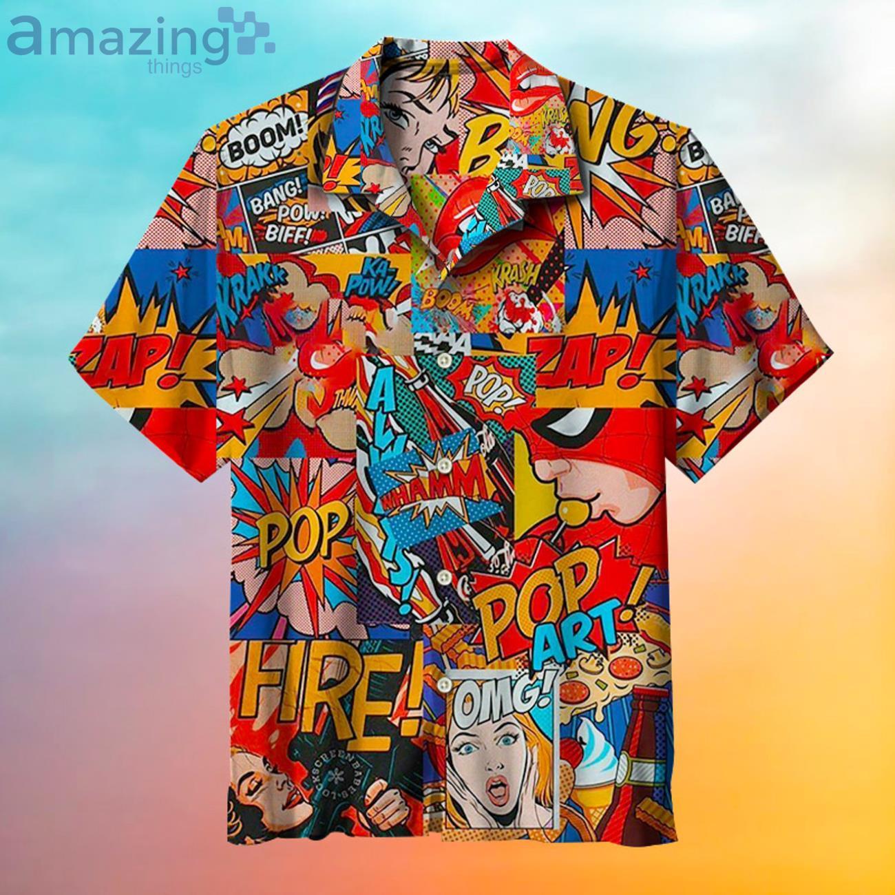 Retro Colorful Female Comic Fans Gift Logo Sport Lover Hawaiian Shirt image Retro Colorful Female Comic Fans Gift Logo Sport Lover Hawaiian Shirt Product Photo 1 Product photo 1