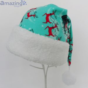 Retro Santa And His Sleigh Turquoise Christmas Santa Hat For Adult And Child image Retro Santa And His Sleigh Turquoise Christmas Santa Hat For Adult And Child Product Photo 3
