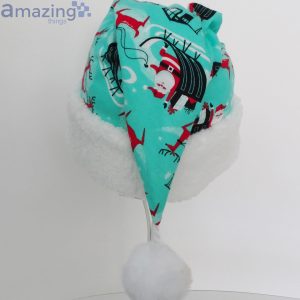 Retro Santa And His Sleigh Turquoise Christmas Santa Hat For Adult And Child image Retro Santa And His Sleigh Turquoise Christmas Santa Hat For Adult And Child Product Photo 4