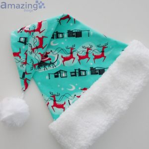 Retro Santa And His Sleigh Turquoise Christmas Santa Hat For Adult And Child image Retro Santa And His Sleigh Turquoise Christmas Santa Hat For Adult And Child Product Photo 5