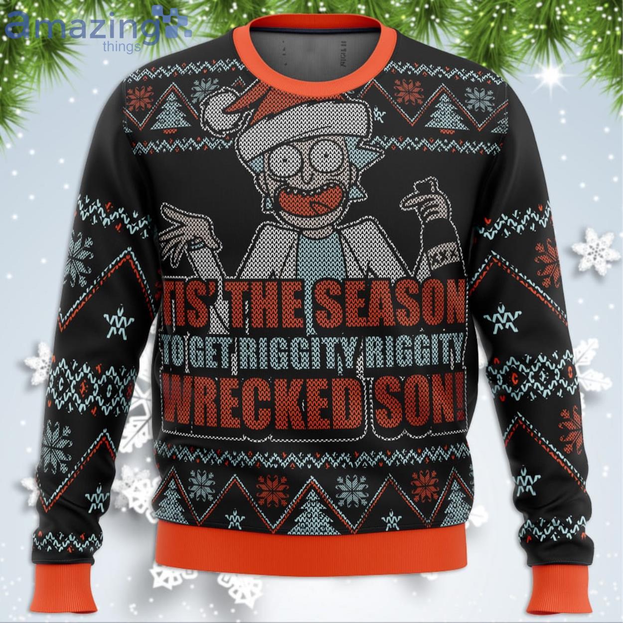 Rick And Morty Tis The Season Morty Gift Ugly Christmas Sweater Product Photo 1