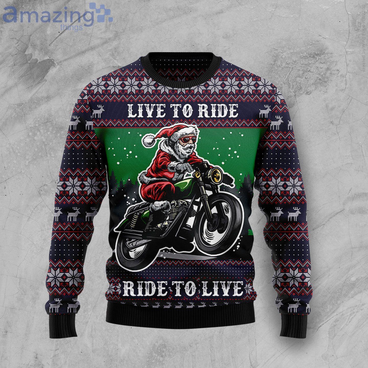 Riding Motor Live To Ride Ride To Live Ugly Christmas Sweater image Riding Motor Live To Ride Ride To Live Ugly Christmas Sweater Product Photo 1 Product photo 1