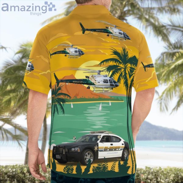 Riverside County Sheriff California Eurocopter As 350B3 Ecureuil & Dodge Charger Hawaiian Shirt Product Photo 2