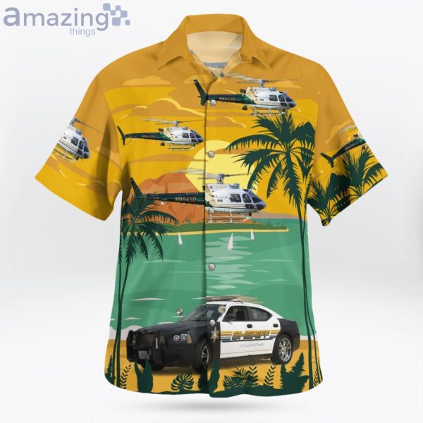 Riverside County Sheriff California Eurocopter As 350B3 Ecureuil & Dodge Charger Hawaiian Shirt Product Photo 3
