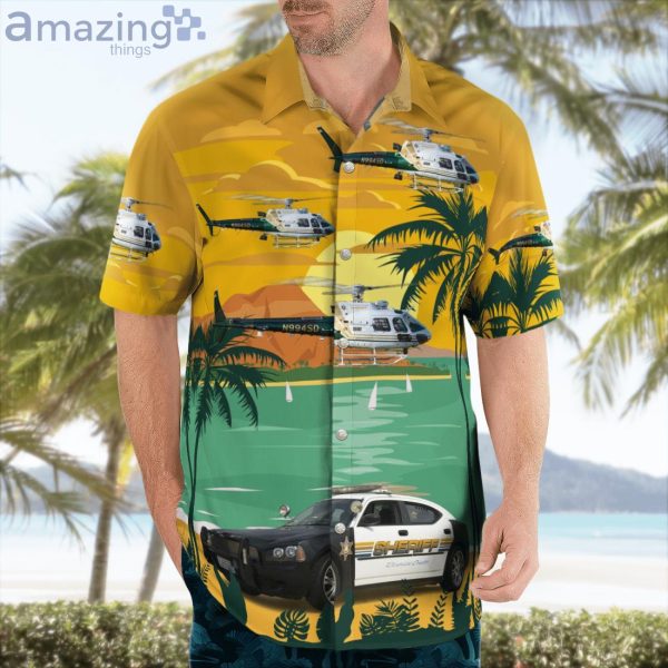 Riverside County Sheriff California Eurocopter As 350B3 Ecureuil & Dodge Charger Hawaiian Shirt Product Photo 4