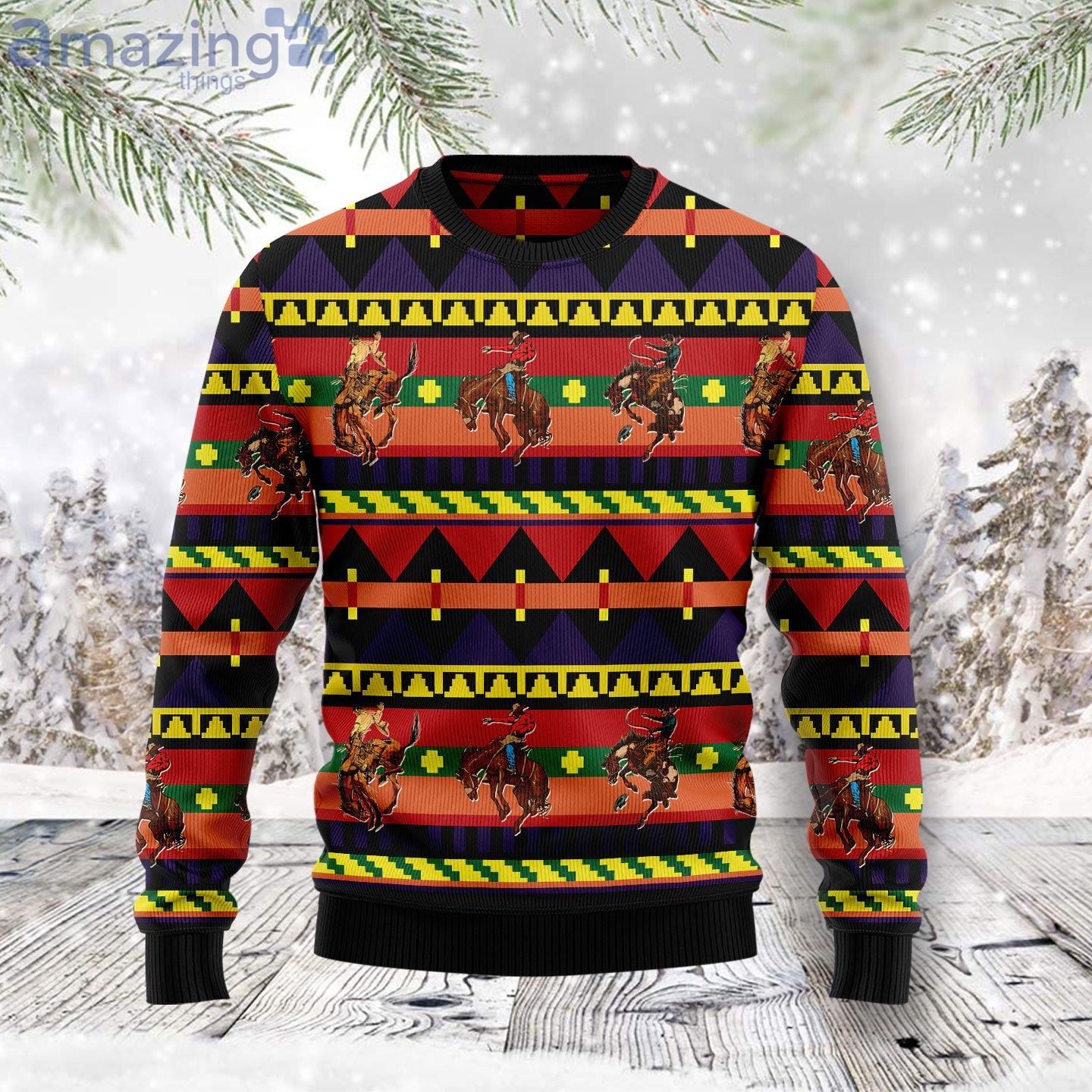 Rodeo Native Pattern Funny Ugly Christmas Sweater image Rodeo Native Pattern Funny Ugly Christmas Sweater Product Photo 1 Product photo 1