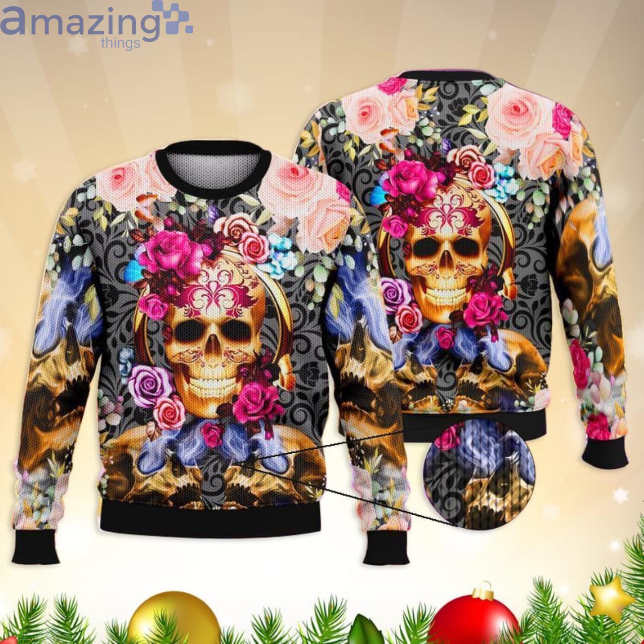 Rose Gold Skull For Skull Lovers All Over Print 3D Sweater Product Photo 1