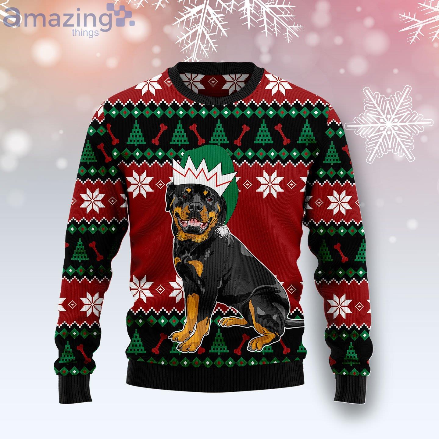 Rottweiler Cute Dog Lover Ugly Christmas Sweater image Rottweiler Cute Dog Lover Ugly Christmas Sweater Product Photo 1 Product photo 1