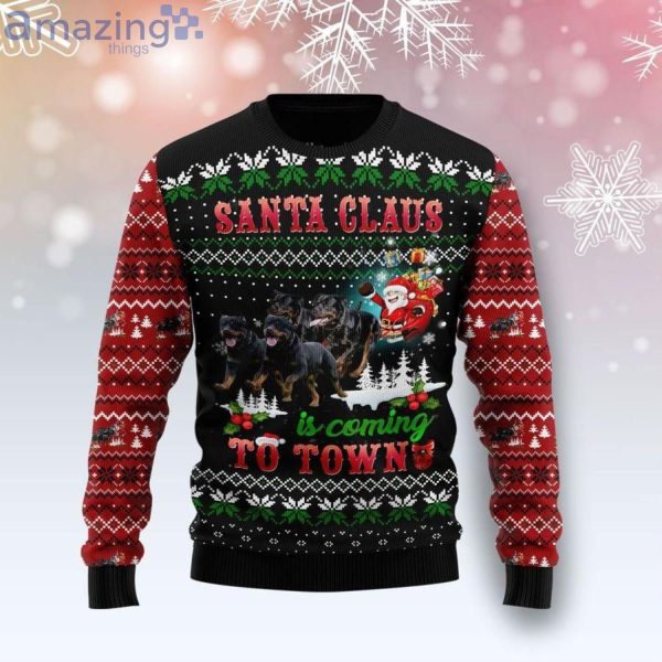 Rottweiler Town Christmas Ugly Sweater Product Photo 1