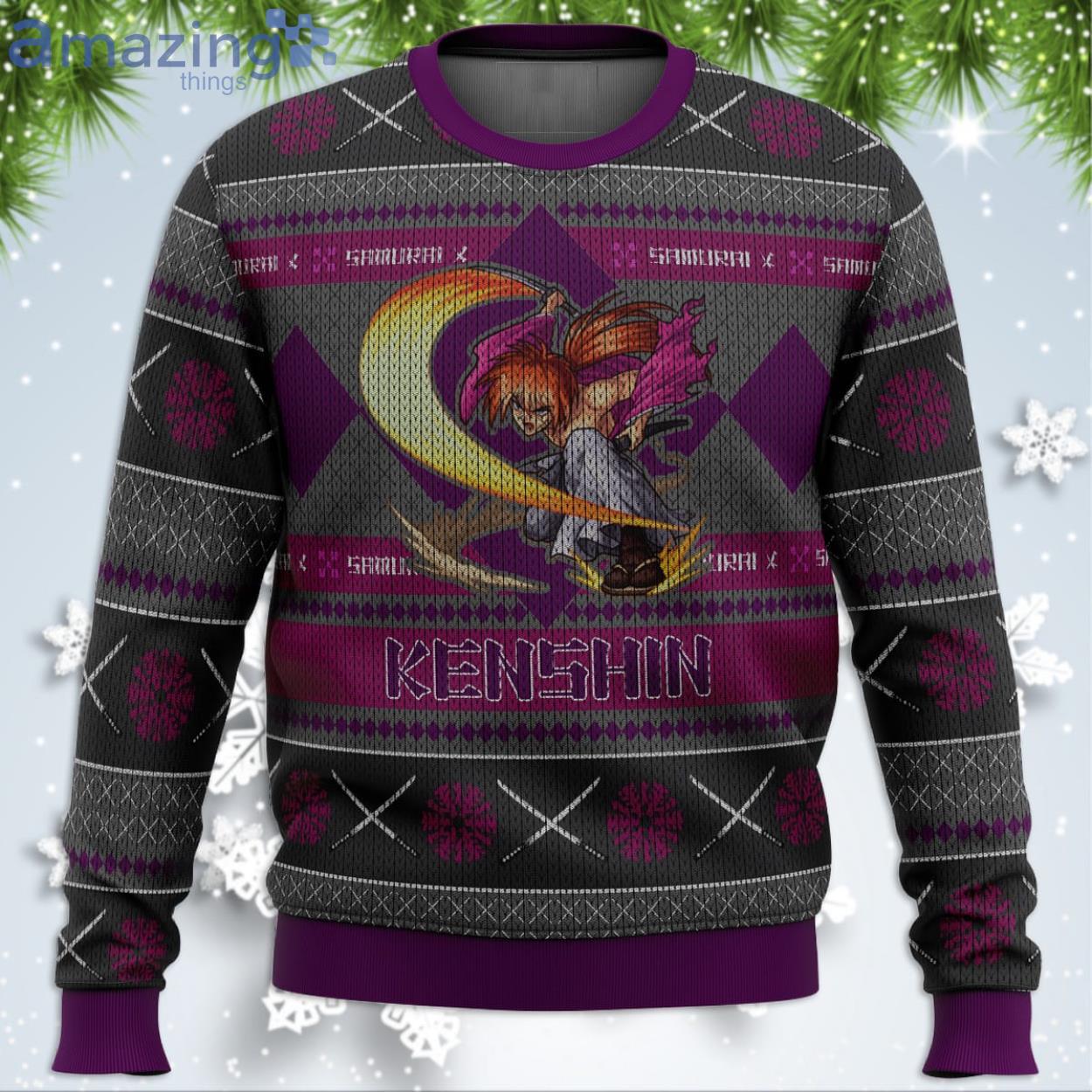 Rurouni Keshin Battousai Samurai X Funny Christmas Gift Ugly Christmas Sweater Product Photo 1