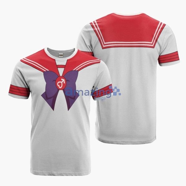 Sailor Mars Uniform Sailor Moon Amine Casual Full Print 3D T-Shirt Product Photo 1