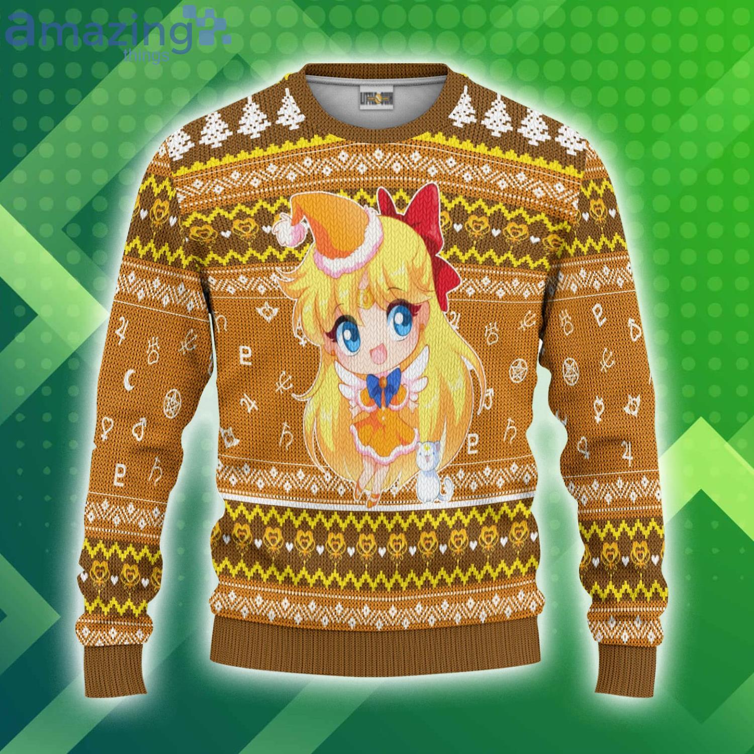 Sailor Moon Custom Sailor Venus Christmas Ugly Sweater image Sailor Moon Custom Sailor Venus Christmas Ugly Sweater Product Photo 1 Product photo 1