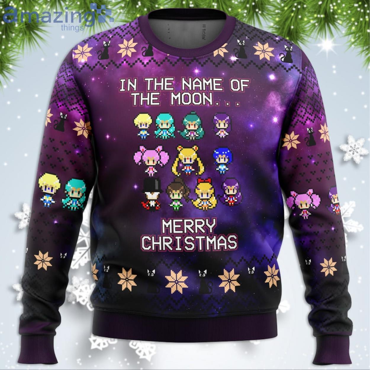Sailor Moon Funny Christmas Gift Ugly Christmas Sweater Product Photo 1