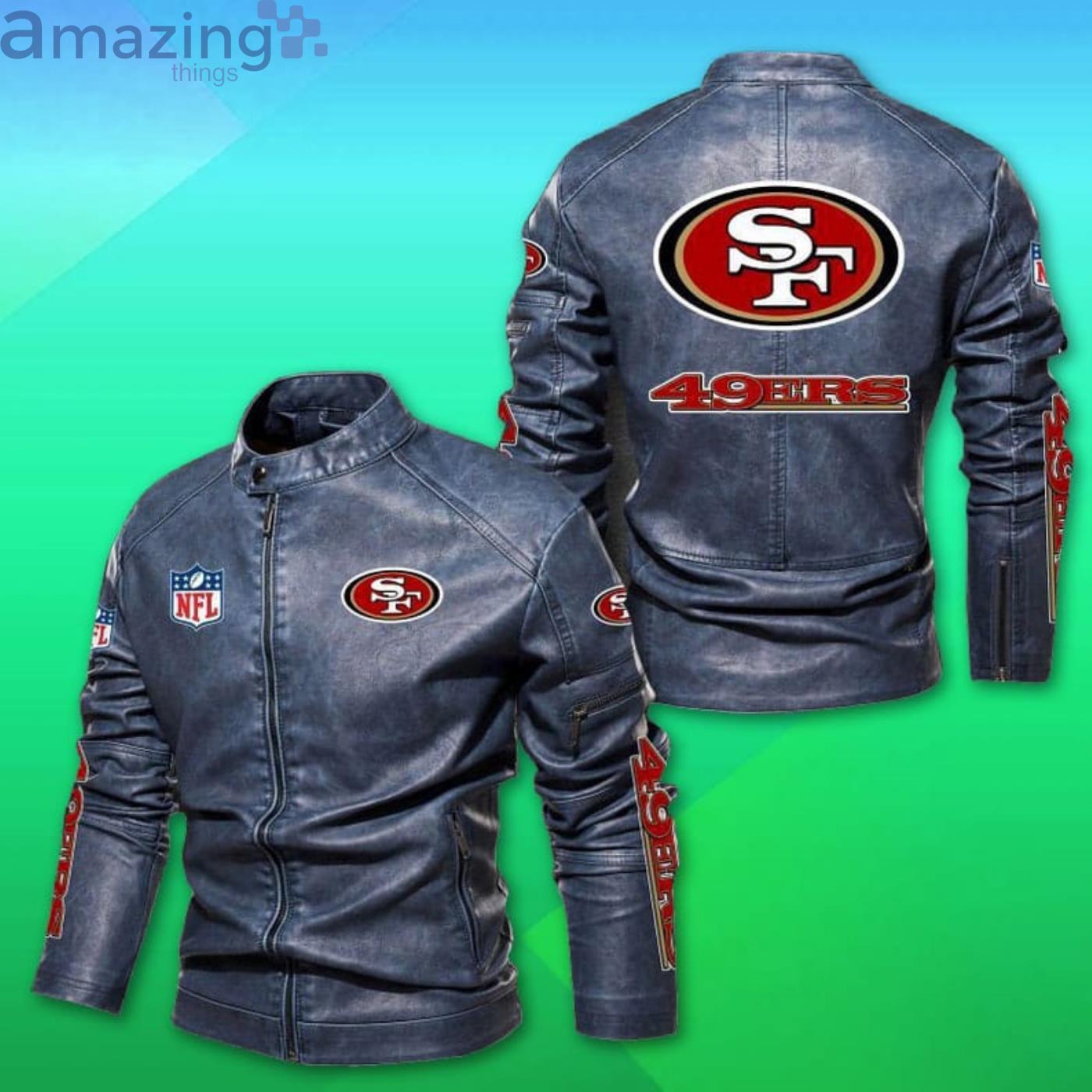 San Francisco 49ers NFL Motor Fleece Leather Jackets