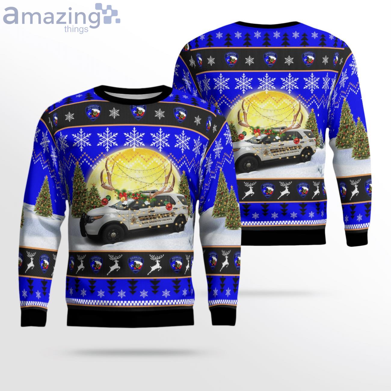 San Jacinto County Sheriff Ford Interceptor Suv Texas ChristmasSweater image San Jacinto County Sheriff Ford Interceptor Suv Texas ChristmasSweater Product Photo 1 Product photo 1