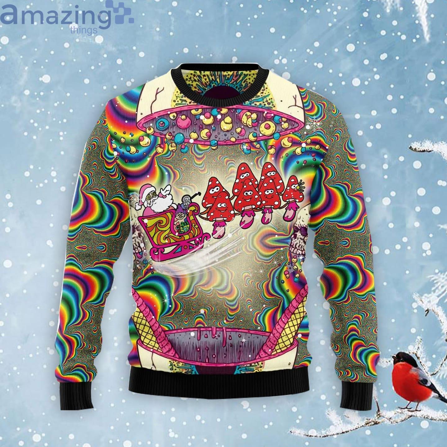 Santa And Mushroom Ugly Christmas Sweater Product Photo 1 Santa And Mushroom Ugly Christmas Sweater Product Photo 1