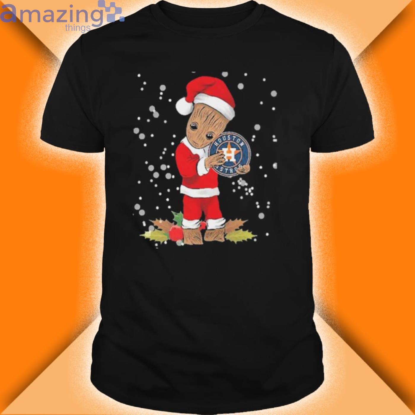 Santa Baby Groot Hug Houston Astros Christmas Shirt Product Photo 1