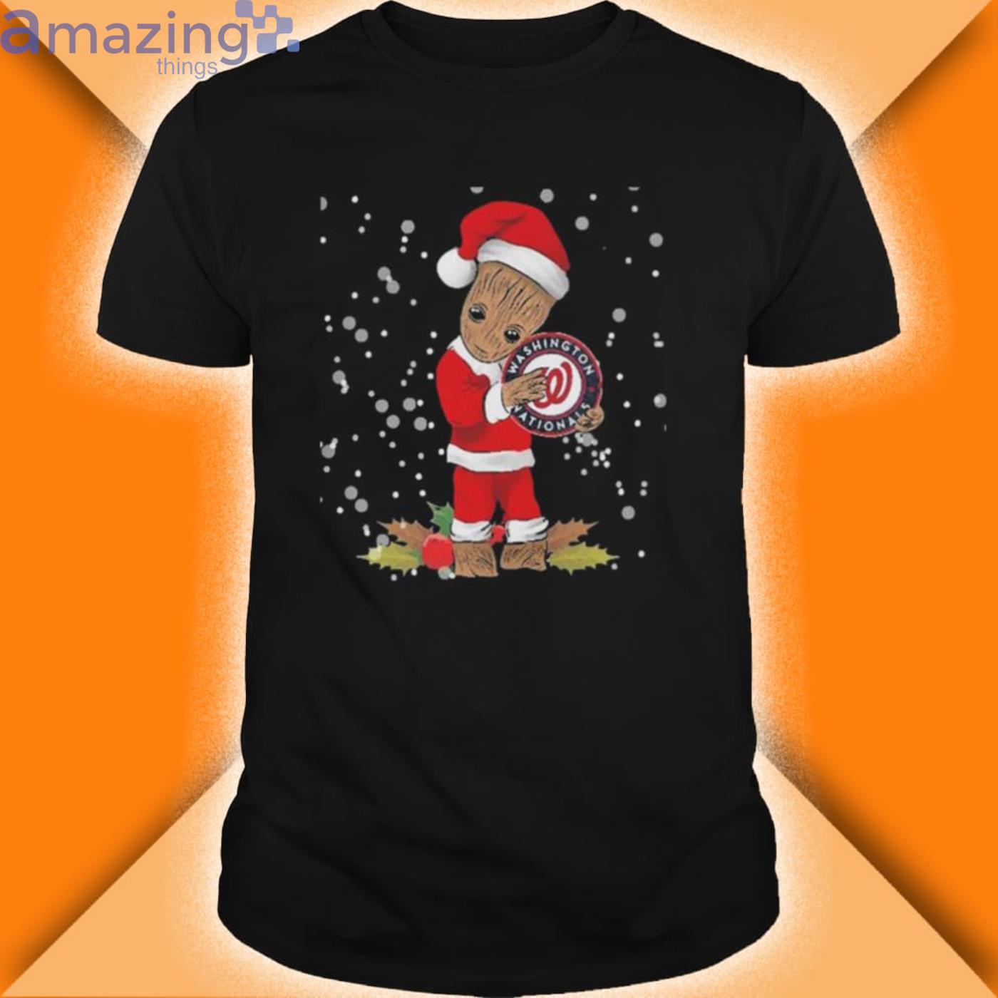 Santa Baby Groot Hug Washington Nationals Christmas Shirt Product Photo 1