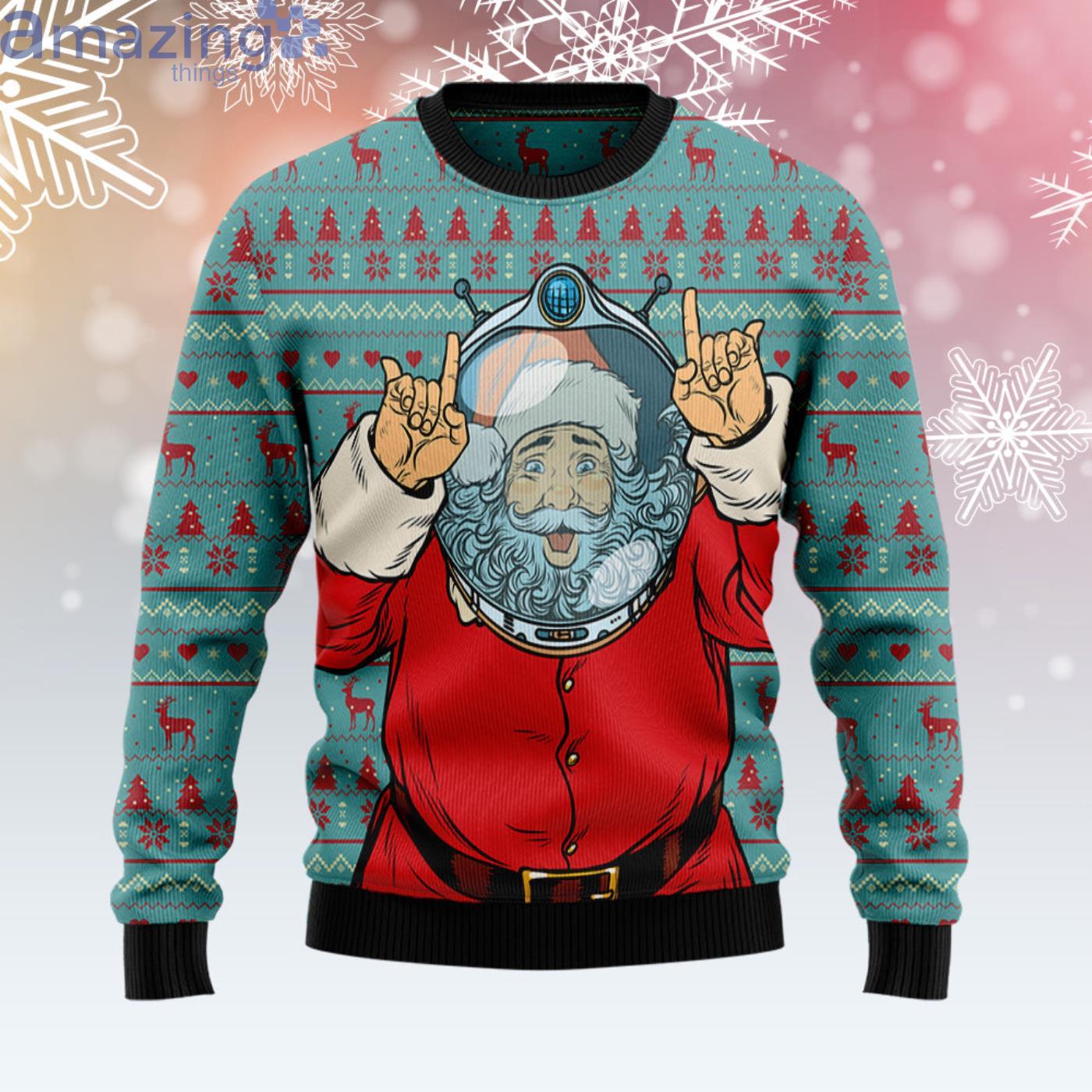 Santa Claus Astronaut Christmas Ugly Sweater image Santa Claus Astronaut Christmas Ugly Sweater Product Photo 3
