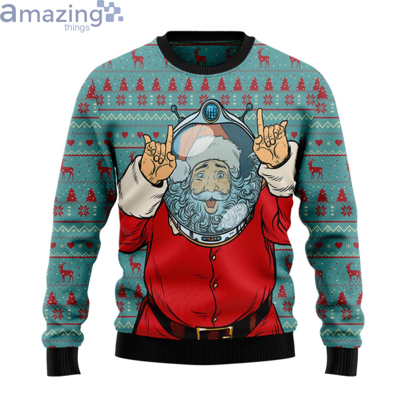Santa Claus Astronaut Christmas Ugly Sweater Product Photo 1