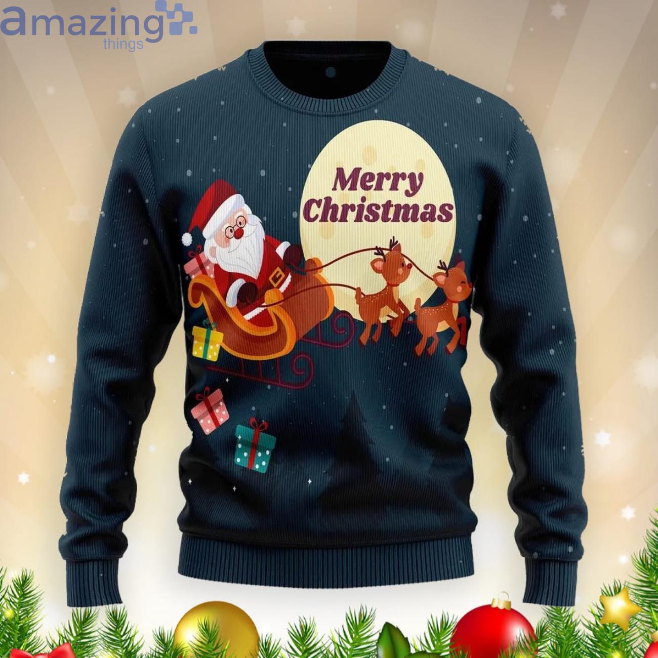 Santa Claus Christmas Night Ugly Christmas Sweater Product Photo 1 Santa Claus Christmas Night Ugly Christmas Sweater Product Photo 1