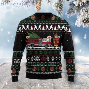 Santa Claus Firefighter Best Gift Ugly Christmas Sweater