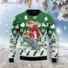 Santa Claus Skateboarding Green Ugly Christmas Sweater