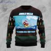 Santa Claus Surfing Jinggle Bells Ugly Christmas Sweater