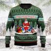 Santa Clause Skiing Ugly Christmas Holiday Sweater