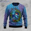 Santa Dolphin Blue Ugly Christmas Holiday Sweater