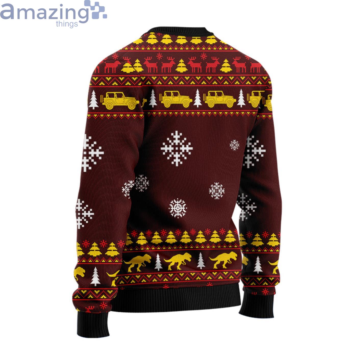 Santa On T Rex Christmas Ugly Sweater image Santa On T-Rex Christmas Ugly Sweater Product Photo 2