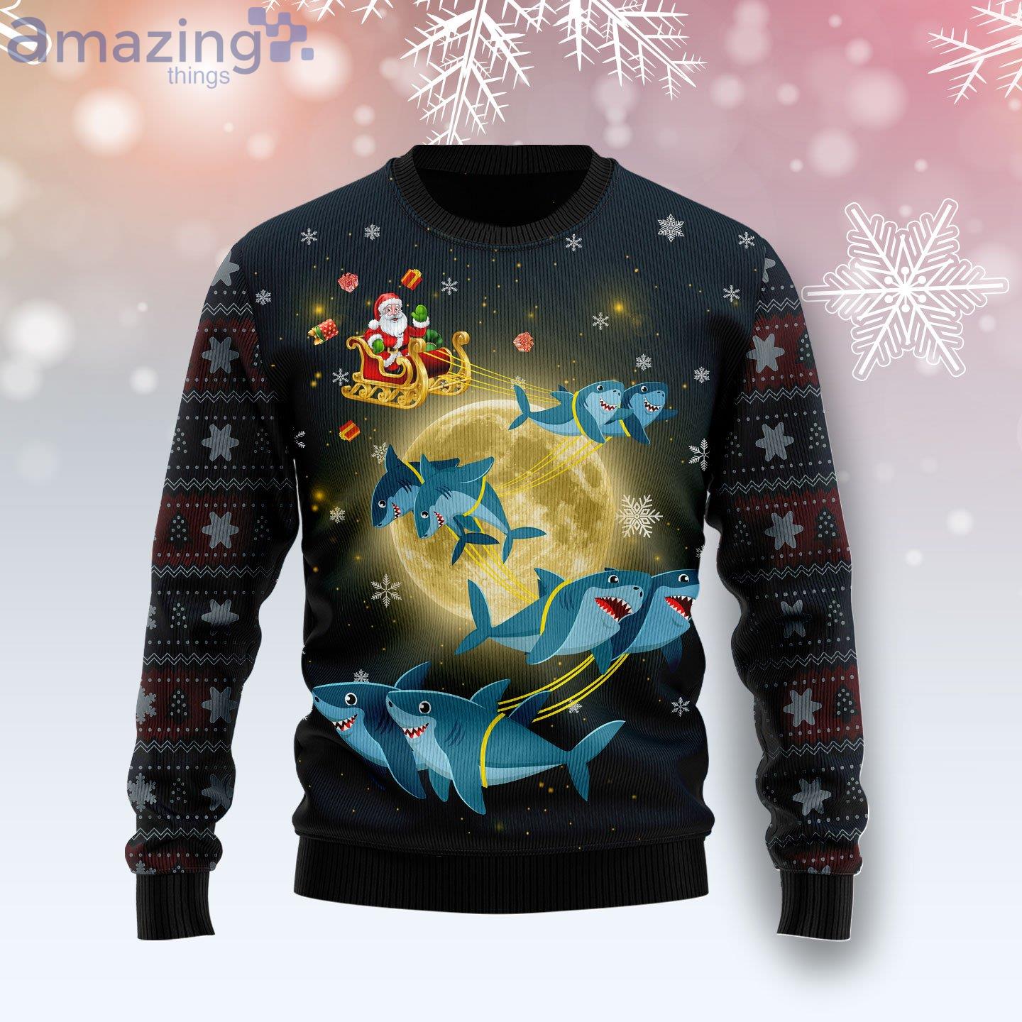 Santa Shark Best Gift Ugly Christmas Sweater Product Photo 1