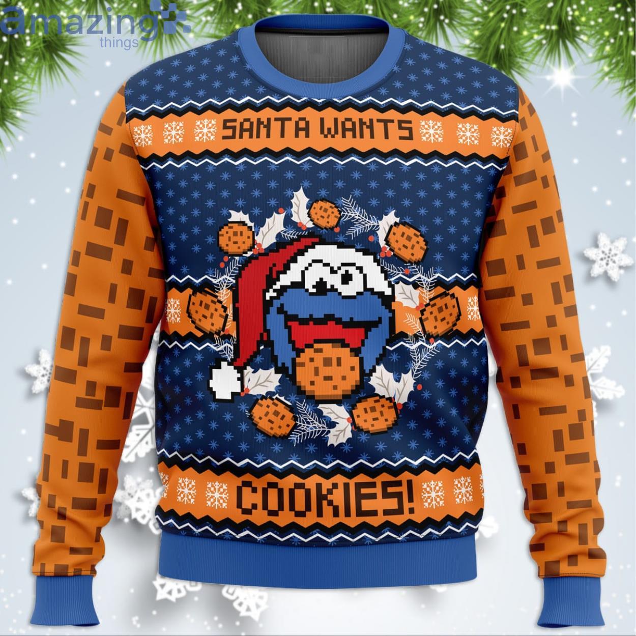 Santa Wants Cookies! Funny Christmas Gift Ugly Christmas Sweater Product Photo 1