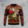 Santassic Park Santa And Dinosour Ugly Christmas Sweater