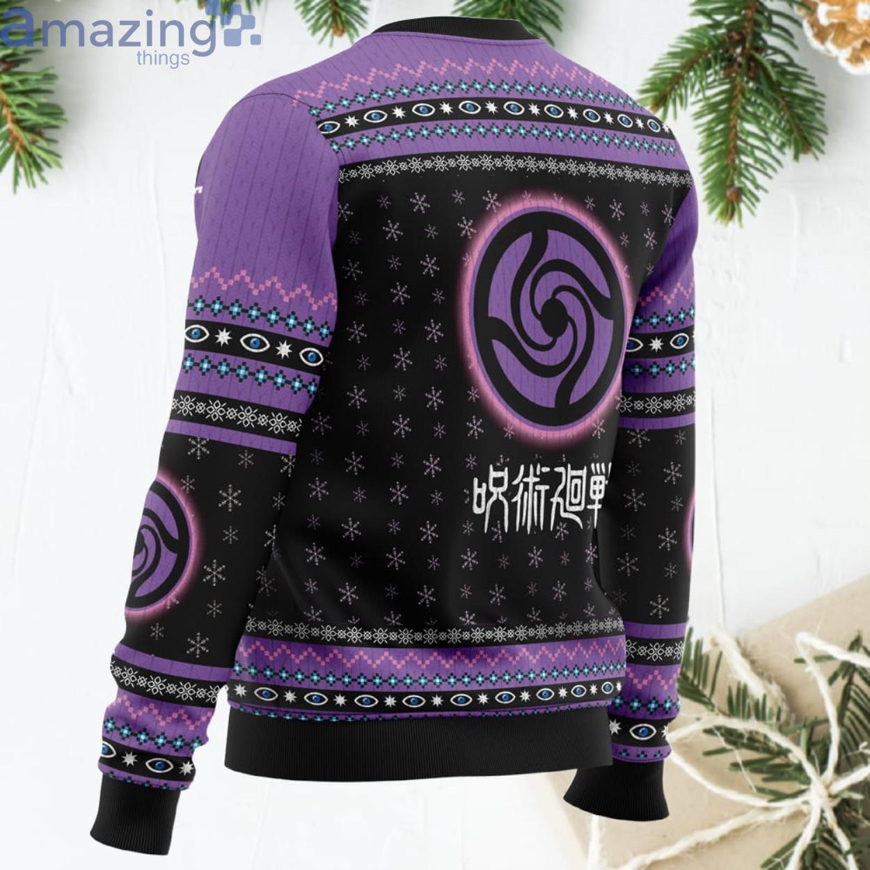 Satoru Gojo Jujutsu Kaisen Funny Christmas Gift Ugly Christmas Sweater image Satoru Gojo Jujutsu Kaisen Funny Christmas Gift Ugly Christmas Sweater Product Photo 3