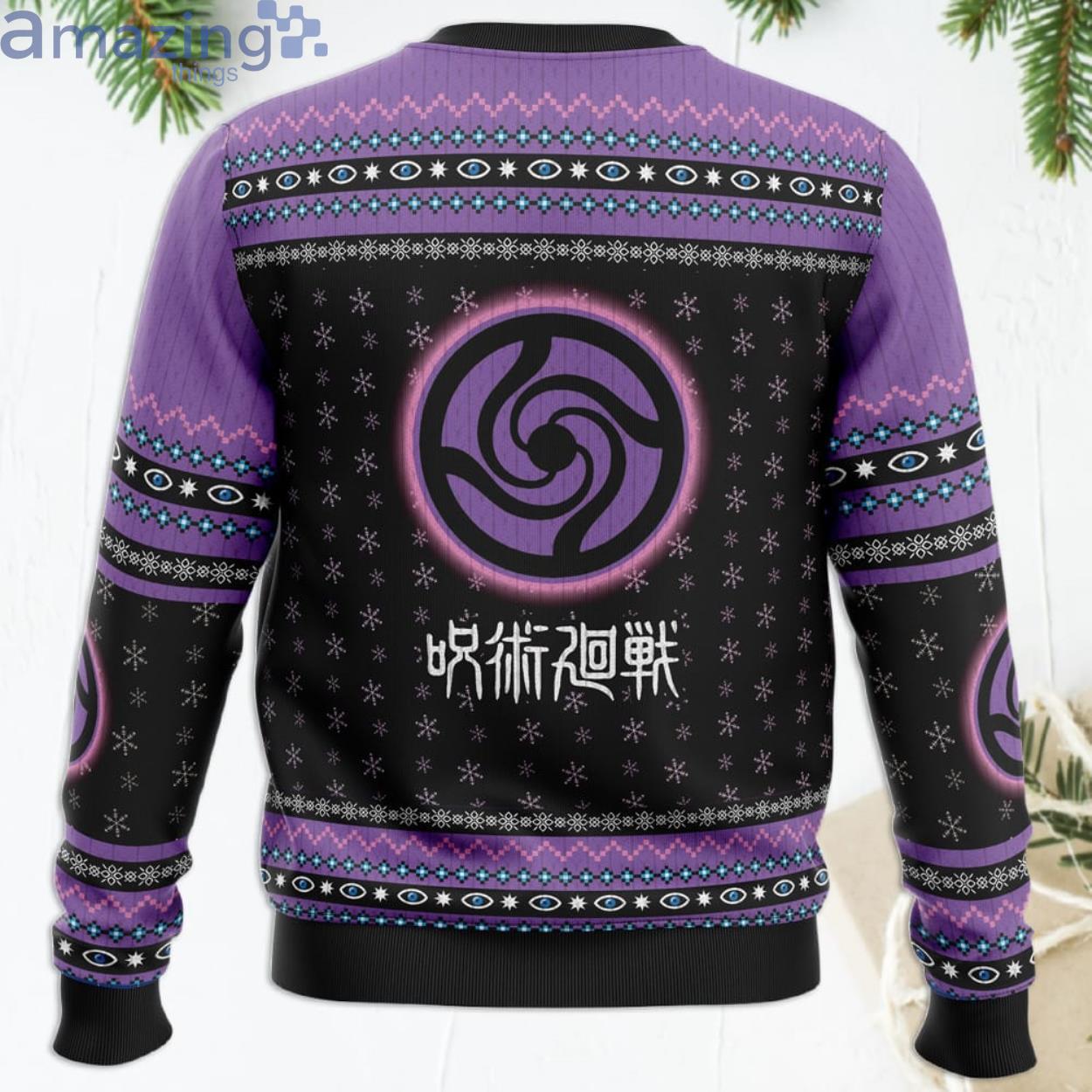 Satoru Gojo Jujutsu Kaisen Funny Christmas Gift Ugly Christmas Sweater image Satoru Gojo Jujutsu Kaisen Funny Christmas Gift Ugly Christmas Sweater Product Photo 4