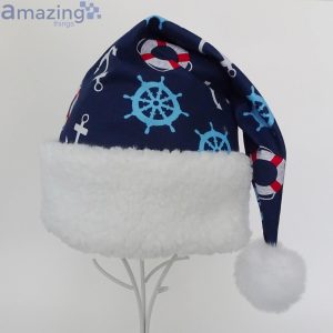 Sea Captain Sea Anchor Fabric Christmas Santa Hat For Adult And Child Product Photo 2