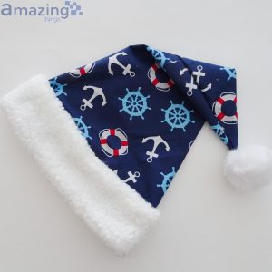 Sea Captain Sea Anchor Fabric Christmas Santa Hat For Adult And Child Product Photo 5
