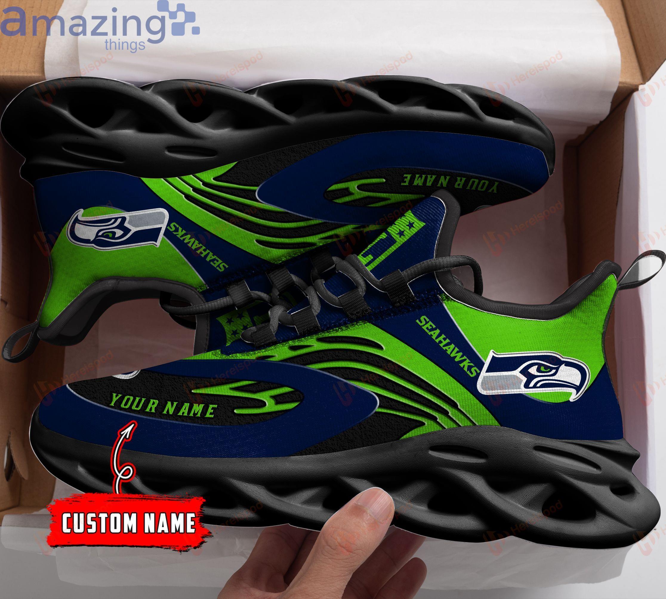 Seattle Seahawks Nfl Max Soul Sneaker Personalized Name Product Photo 2