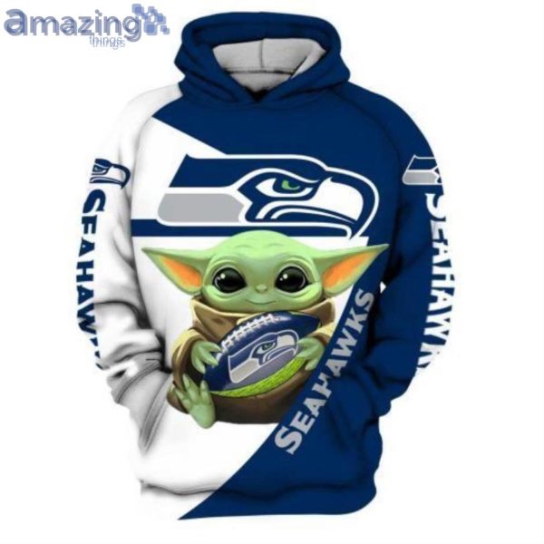 Seattle Seahawks NFL Yoda Baby Yoda Star Wars 3D Hoodieproduct photo 3