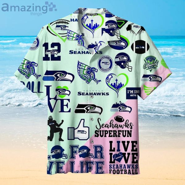 Seattle Seahawks Splicing Unisex Fans Gift Logo Sport Lover Hawaiian Shirt Product Photo 1