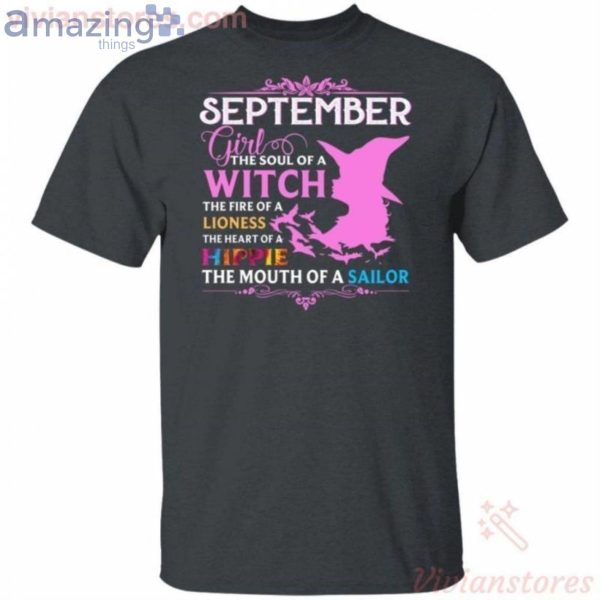 September Girl The Soul Of A Witch The Heart Of A Hippie Halloween T-Shirt Product Photo 2