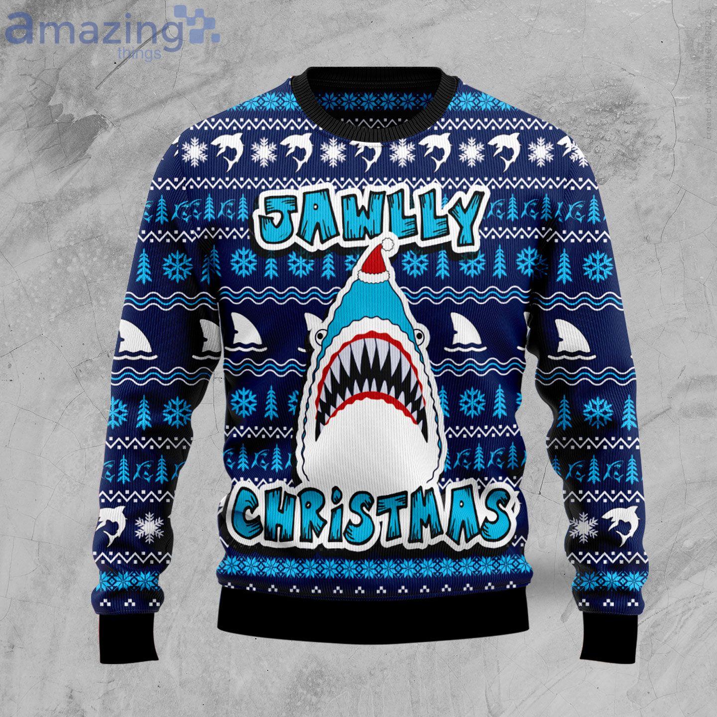 Shark Jawlly Christmas Ugly Christmas Sweater Product Photo 1